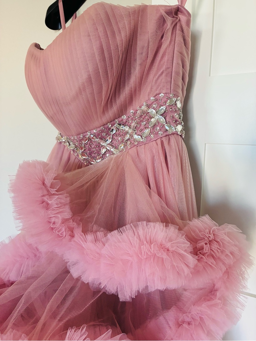 Statement Pink Ruffle Gown | One Size - Picture 4 of 11